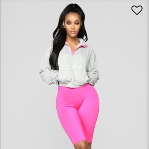 Fashion nova hot pink biker shorts set